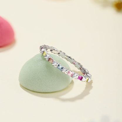 [Amore Jewelry]Charming Colorful Round Cut Daily Ring