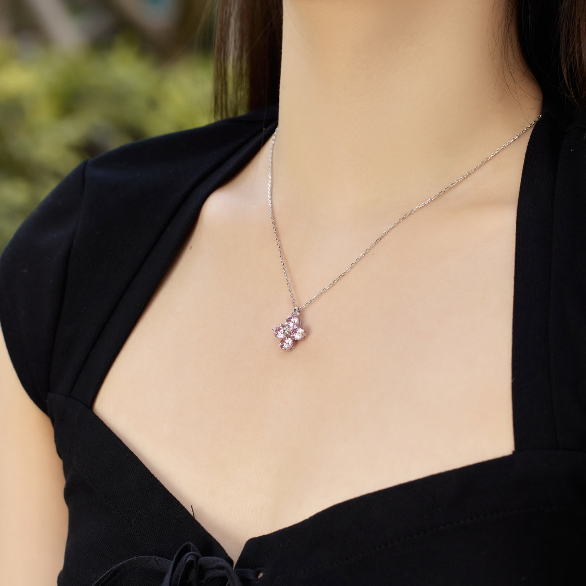 [Amore Jewelry]Four-Leaf Clover And Eight-Pointed Star Necklace