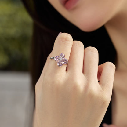 [Amore Jewelry]Four-Leaf Clover Eight-Pointed Star Ring