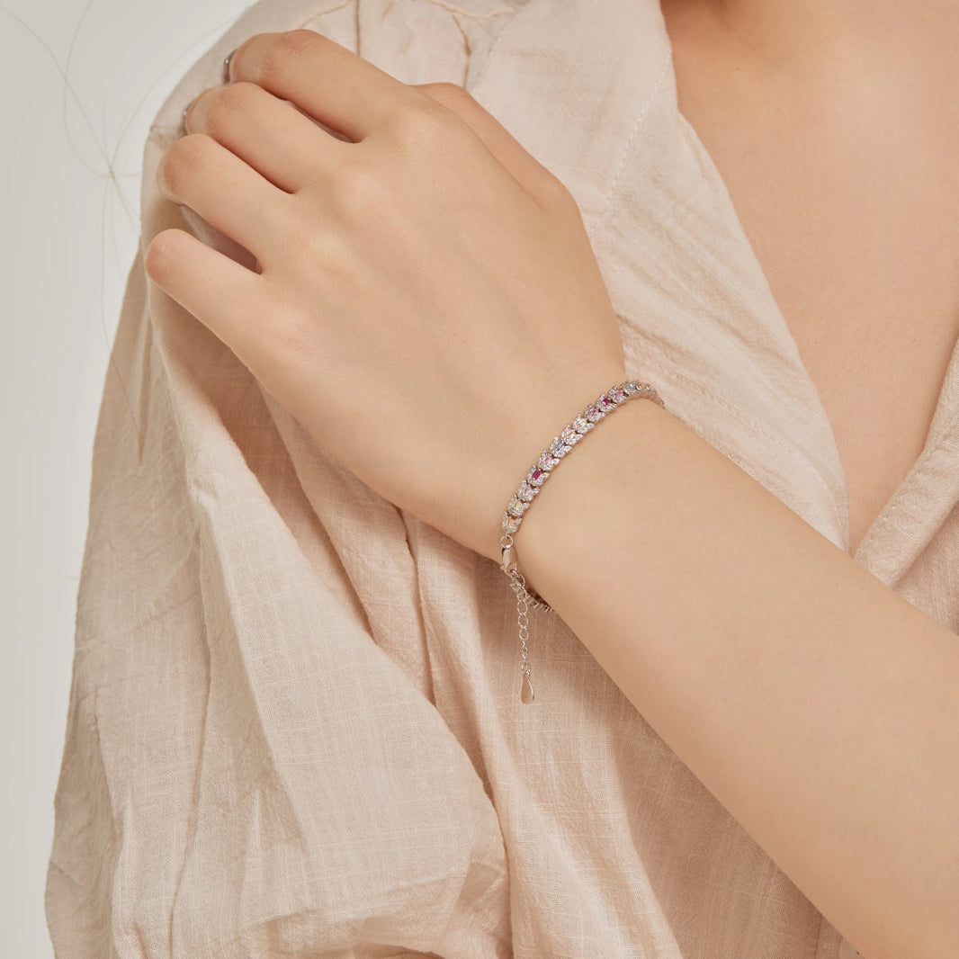 [Amore Jewelry]Delicate Colorful Multi Cut Daily Bracelet