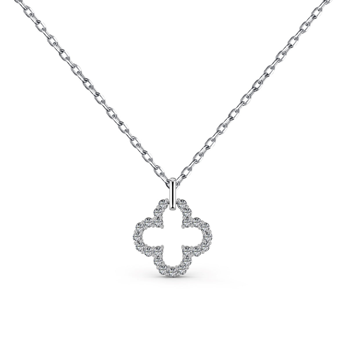[Amore Jewelry]Four-Leaf Clover Hollow Design Exquisite Necklace