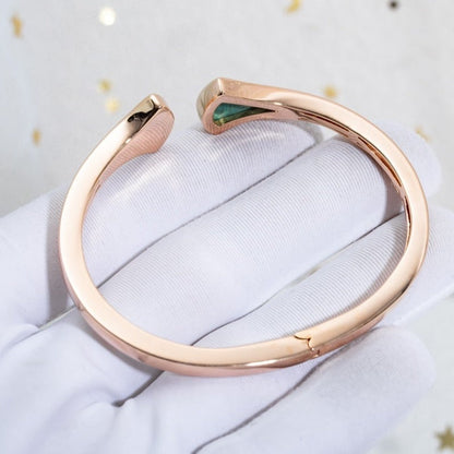 [Amore Jewelry]DREAM BRACELET OPEN MALACHITE PINK GOLD