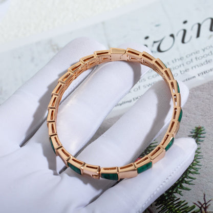 [Amore Jewelry]SERPENTI BRACELET PINK GOLD MALACHITE