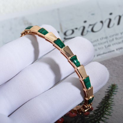 [Amore Jewelry]SERPENTI BRACELET PINK GOLD MALACHITE