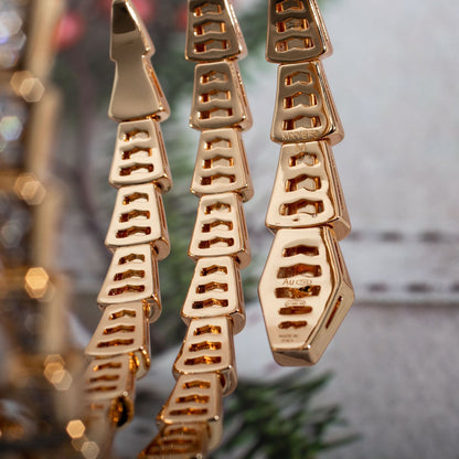 [Amore Jewelry]SERPENTI BRACELET PINK GOLD DIAMOND DOUBLE ROW