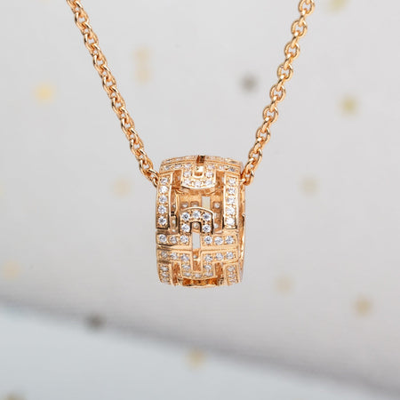 [Amore Jewelry]PARENTESI NECKLACE PINK GOLD DIAMOND