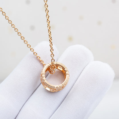 [Amore Jewelry]PARENTESI NECKLACE PINK GOLD DIAMOND