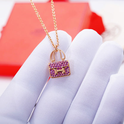 [Amore Jewelry]CONSTANCE PEDANT PURPLE DIAMOND NECKLACE