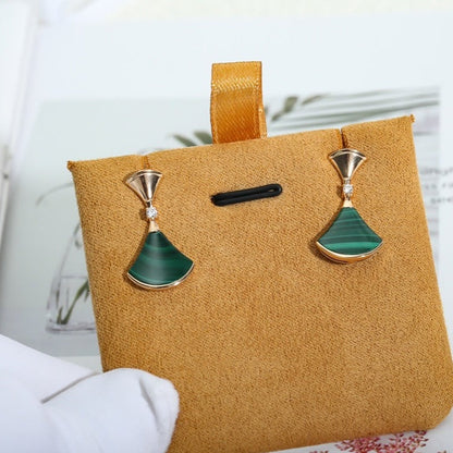 [Amore Jewelry]DREAM MALACHITE PINK GOLD EARRINGS