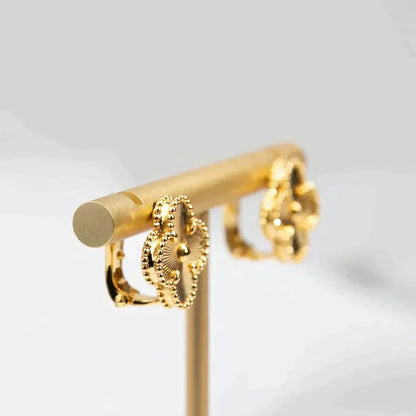 [Amore Jewelry]CLOVER MEDIUM 1 MOTIFS LASER EARRINGS