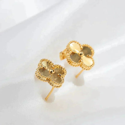 [Amore Jewelry]CLOVER MEDIUM 1 MOTIFS LASER EARRINGS
