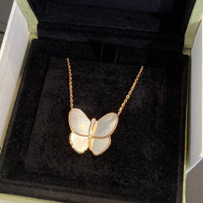 [Amore Jewelry]BUTTERFLY GOLD MOP DIAMOND NECKLACE