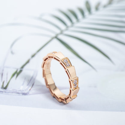 [Amore Jewelry]SERPENTI RING PINK GOLD  3MM