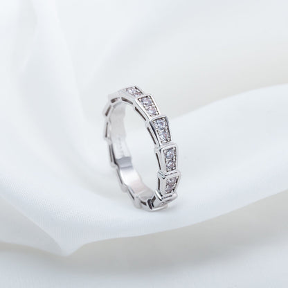 [Amore Jewelry]SERPENTI RING SILVER DIAMOND PAVED 3MM