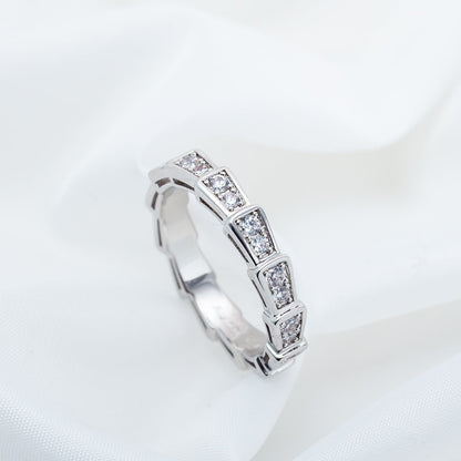 [Amore Jewelry]SERPENTI RING SILVER DIAMOND PAVED 3MM