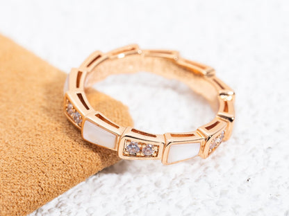 [Amore Jewelry]SERPENTI RING PINK GOLD DIAMOND MOP 3MM