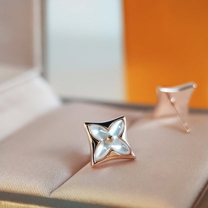 [Amore Jewelry]STAR MOP PINK GOLD EARRINGS