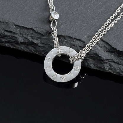 [Amore Jewelry]LOVE NECKLACE 16MM 2 DIAMONDS