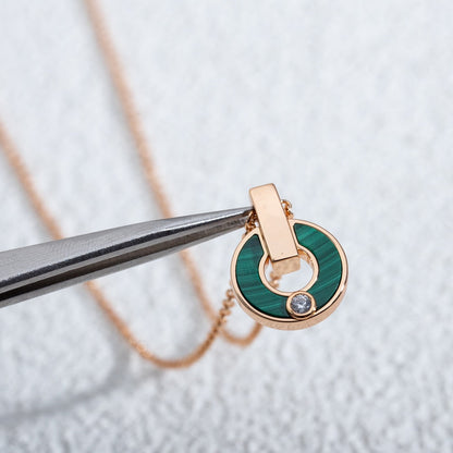 [Amore Jewelry]GARI NECKLACE PINK GOLD MALACHITE
