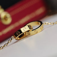 [Amore Jewelry]LOVE NECKLACE DOUBLE RING GOLD