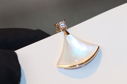 [Amore Jewelry]DREAM NECKLACE WHITE MOP PINK GOLD 1 DIAMOND