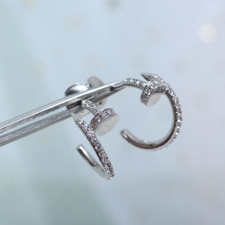 [Amore Jewelry]JUSTE EARRINGS 12.75MM SILVER DIAMOND