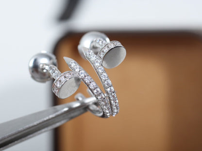 [Amore Jewelry]JUSTE EARRINGS 12.75MM SILVER DIAMOND