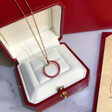 [Amore Jewelry]JUSTE NECKLACE GOLD RED DIAMONDS