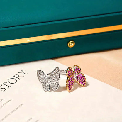 [Amore Jewelry]TWIN BUTTERFLY DIAMOND RING