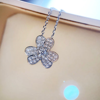 [Amore Jewelry]CLOVER DIAMOND NECKLACE SILVER