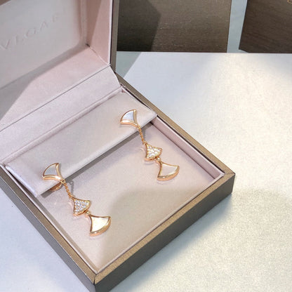 [Amore Jewelry]DREAM EARRINGS 3 MOTIFS DIAMOND MOP PINK GOLD