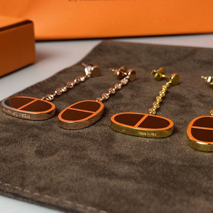 [Amore Jewelry]CHAINE VERSO BLACK CERAMIC EARRINGS