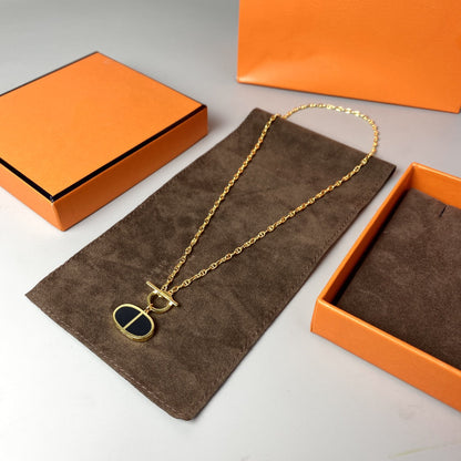[Amore Jewelry]CHAINE VERSO BLACK CERAMIC NECKLACE