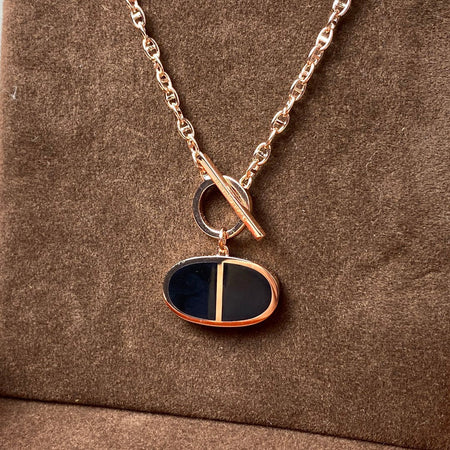 [Amore Jewelry]CHAINE VERSO BLACK CERAMIC NECKLACE