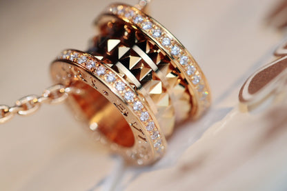 [Amore Jewelry]ZERO 1 ROCK PEDANT PINK GOLD NECKLACE