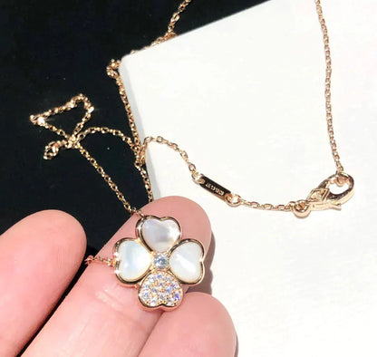 [Amore Jewelry]CLOVER MOP DIAMOND ROSE GOLD NECKLACE