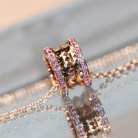 [Amore Jewelry]ZERO 1 ROCK PINK GOLD PINK DIAMOND NECKLACE