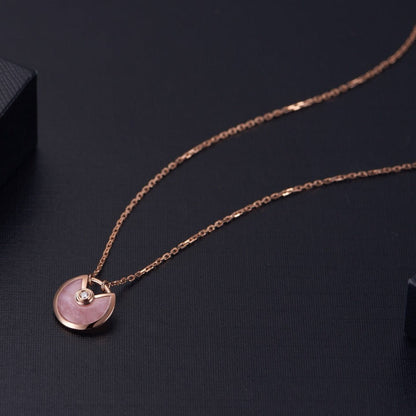 [Amore Jewelry]AMULETTE ROSE GOLD PINK MOP NECKLACE