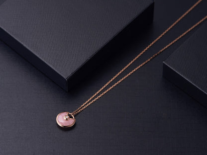 [Amore Jewelry]AMULETTE ROSE GOLD PINK MOP NECKLACE