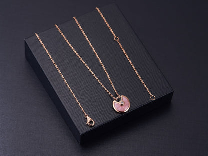 [Amore Jewelry]AMULETTE ROSE GOLD PINK MOP NECKLACE