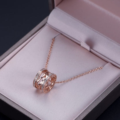 [Amore Jewelry]ZERO 1 PINK GOLD DIAMOND OPEN NECKLACE