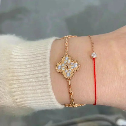 [Amore Jewelry]CLOVER 5 MOTIFS  FULL DIAMOND BRACELET
