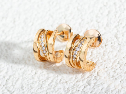 [Amore Jewelry]ZERO 1 PINK GOLD DIAMONDS EARRINGS