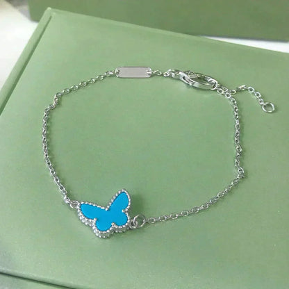 [Amore Jewelry]BUTTERFLY TURQUOISE BUTTERFLY BRACELET SILVER