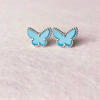 [Amore Jewelry]BUTTERFLY TURQUOISE EARRINGS SILVER