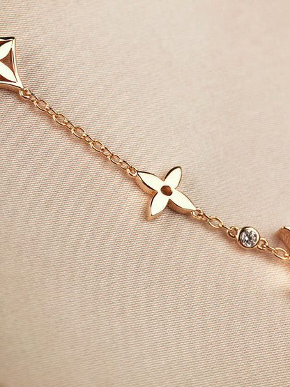 [Amore Jewelry]STAR AND SUN 7 MOTIFS GOLD BRACELET