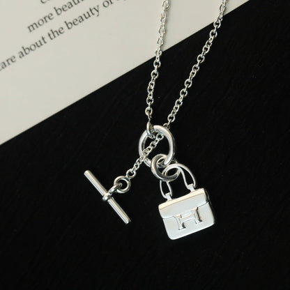 [Amore Jewelry]POP H PEDANT SILVER NECKLACE