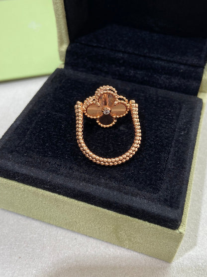 [Amore Jewelry]CLOVER RIVERSIBLE PINK GOLD RING