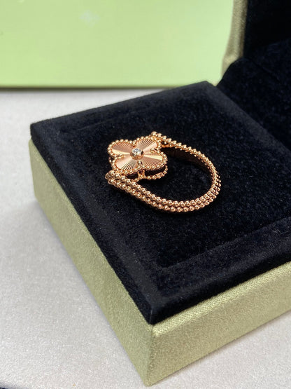 [Amore Jewelry]CLOVER RIVERSIBLE ROSE GOLD RING
