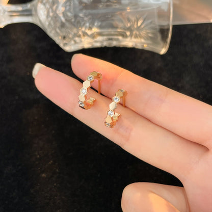 [Amore Jewelry]BEE LOVE DIAMOND HOOP EARRINGS